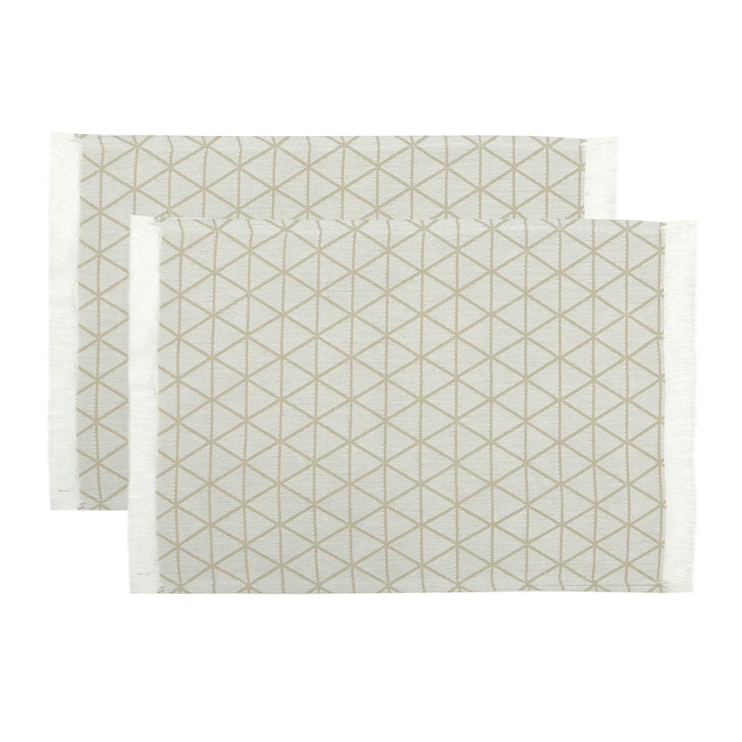 Jacquard Placemat 35x45cm Taupe Set of 2