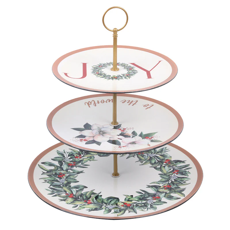 Joy To The World 3 Tier Cake Stand 33x33cm