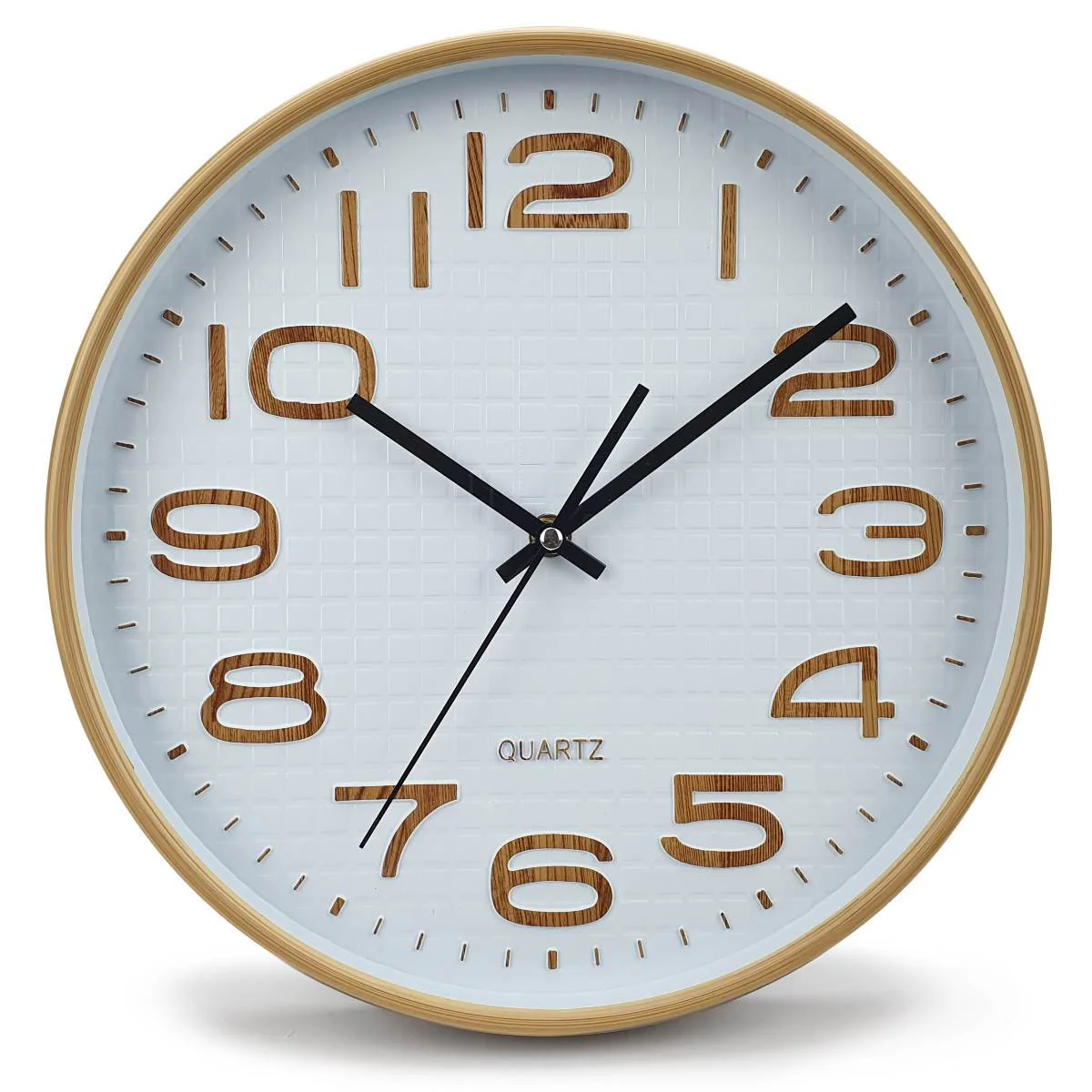 Julian Waffle Pattern Wall Clock 30x30x4cm Brown - Image 2