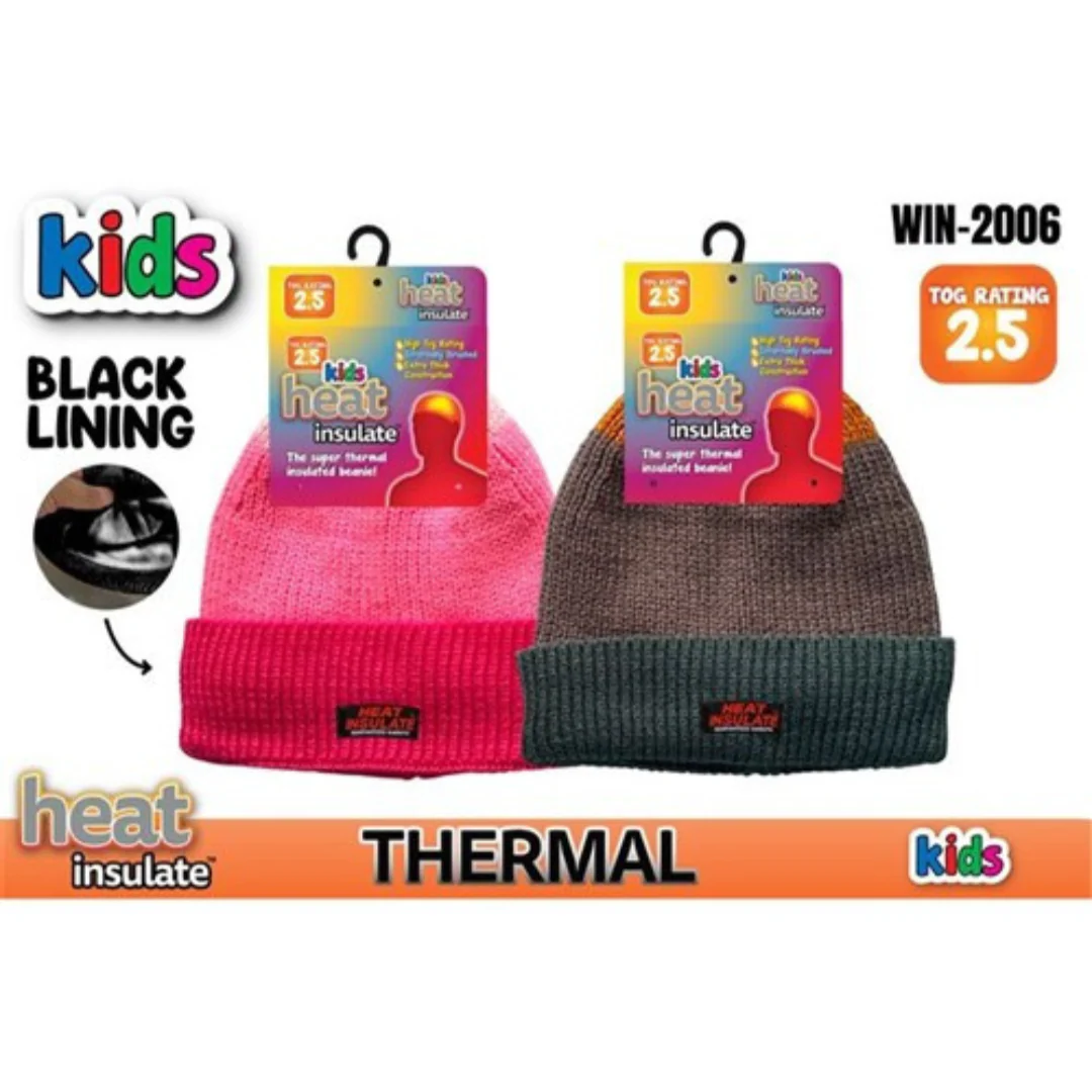 Kids Heat Insulated Stripe Beanie Assorted