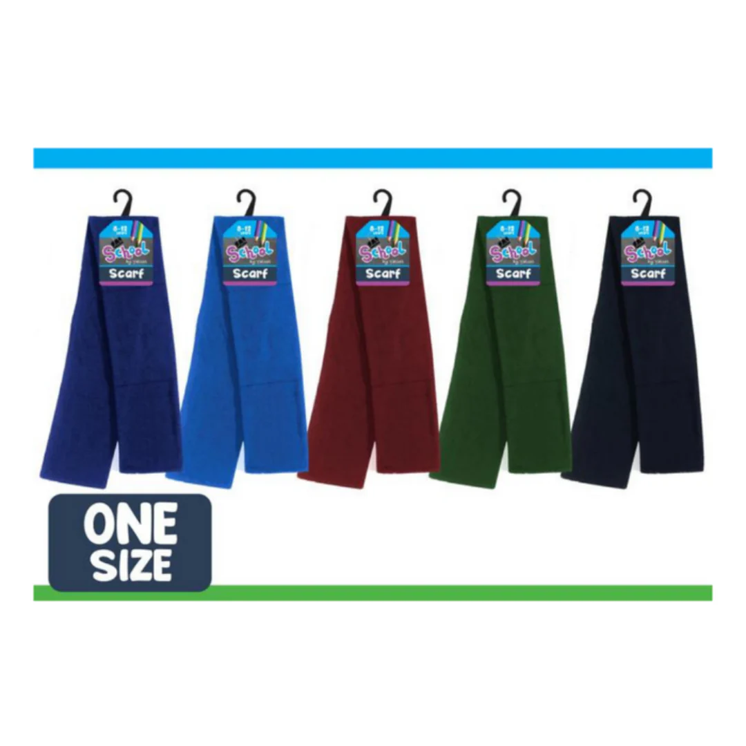 Kids Knitted Basic School Scarf Assorted