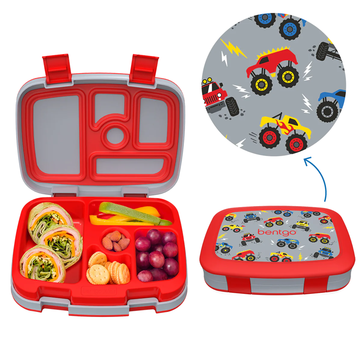Bentgo Kids Print Bento Lunch Box Trucks - Image 4