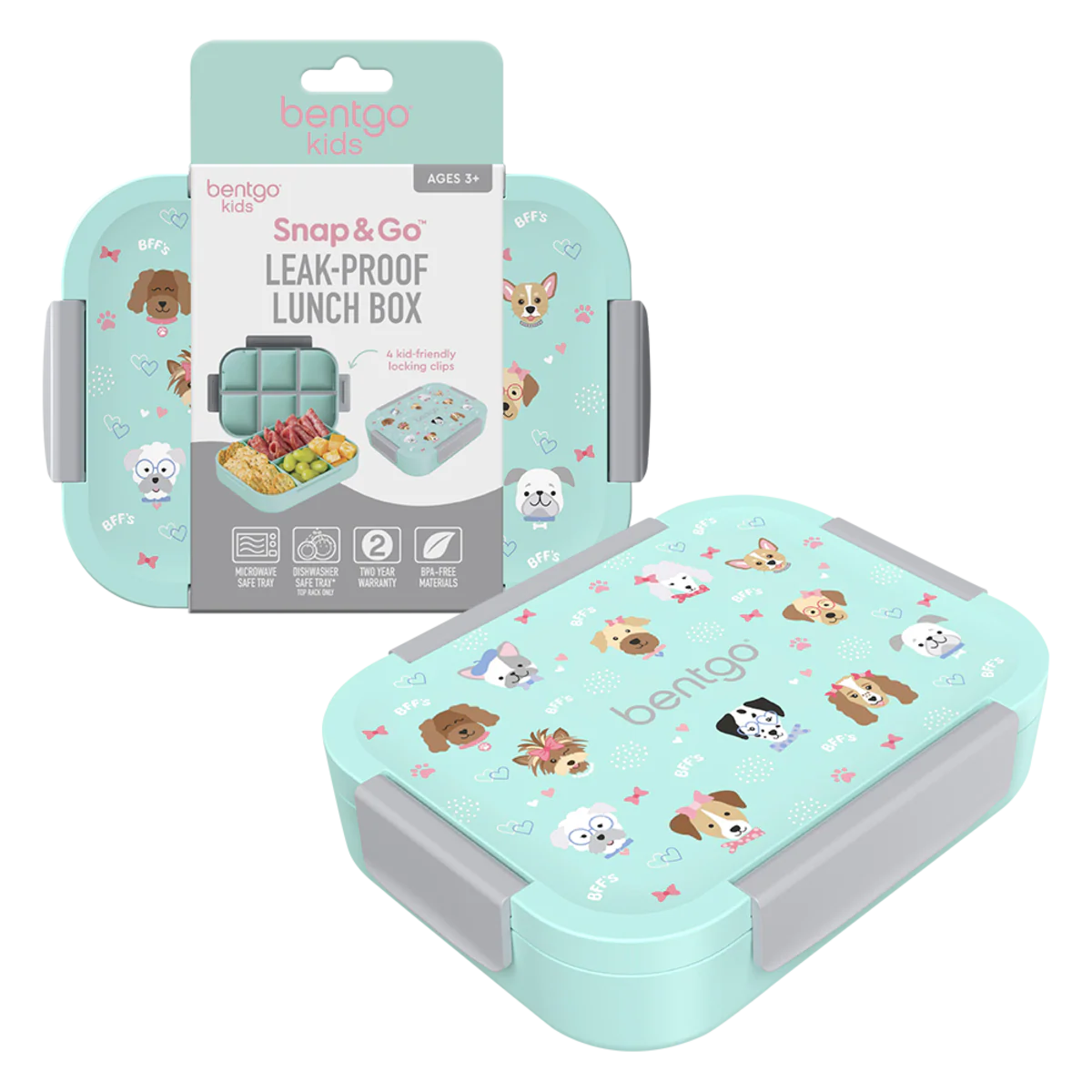 Bentgo Kids Snap & Go Lunch Box Puppies