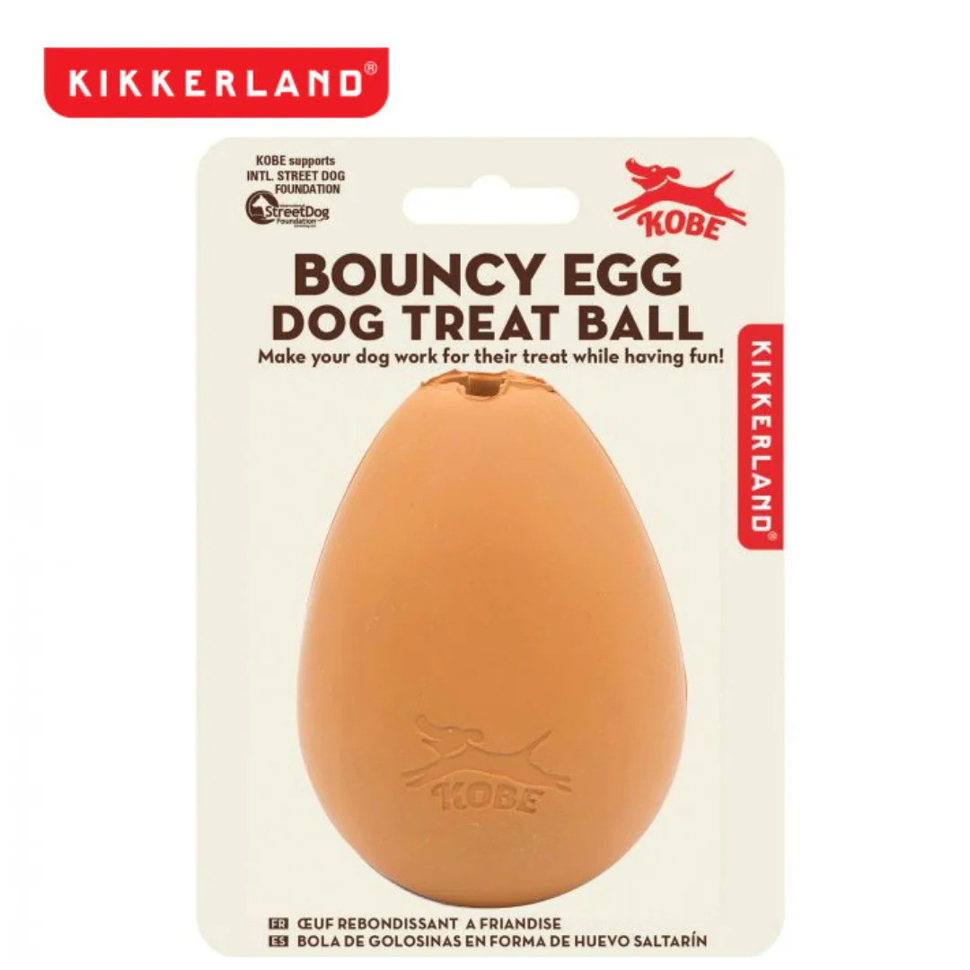 Kikkerland Kobe Bouncy Egg Brown 6.5 x 6.5 x 8.6cm - Image 2