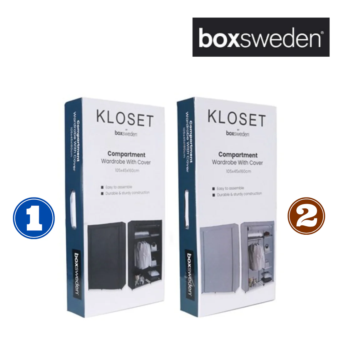 KLOSET PORTABLE WARDROBE WITH COVER 105X45X160CM