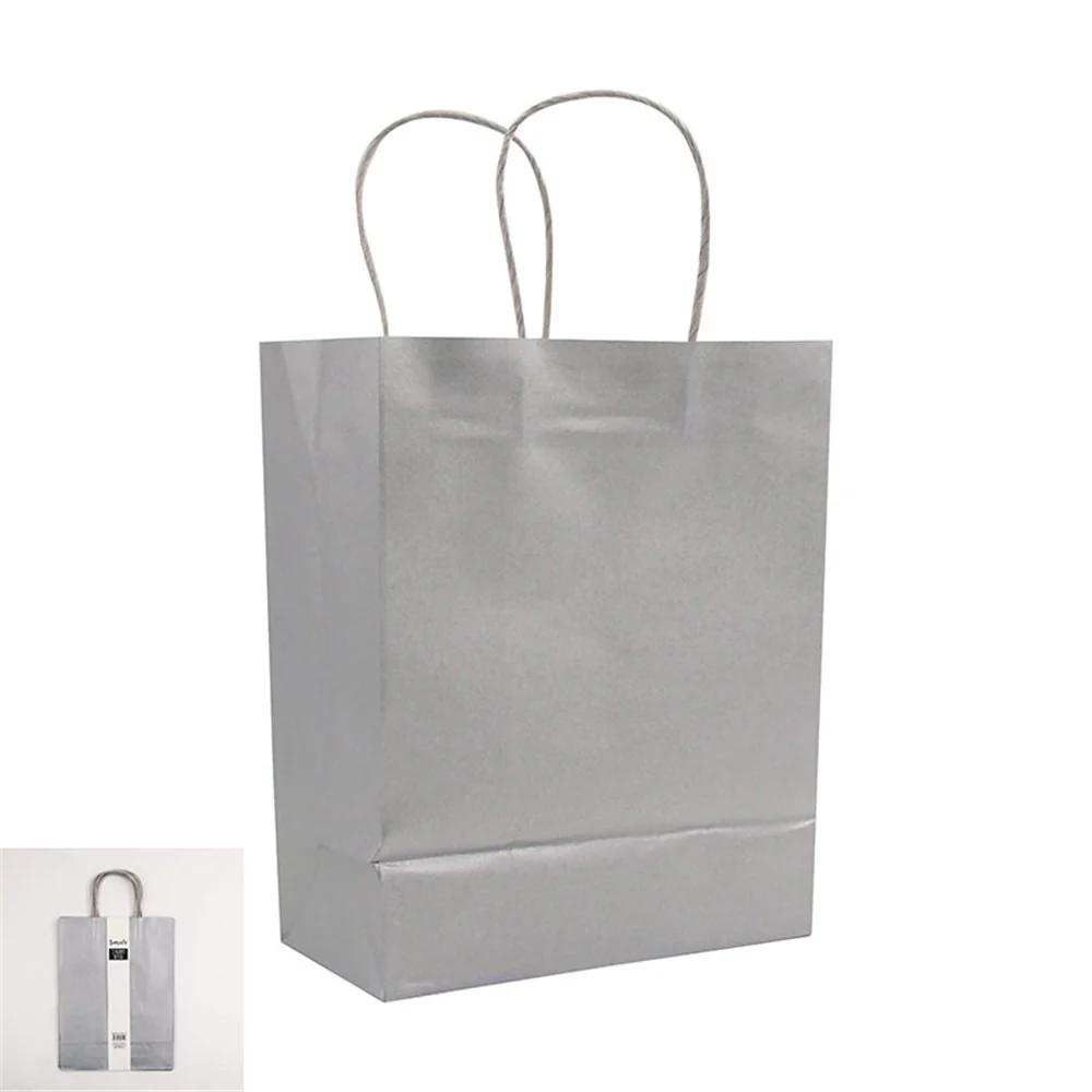 Kraft Bag 3pk Large Silver 25X33X12cm