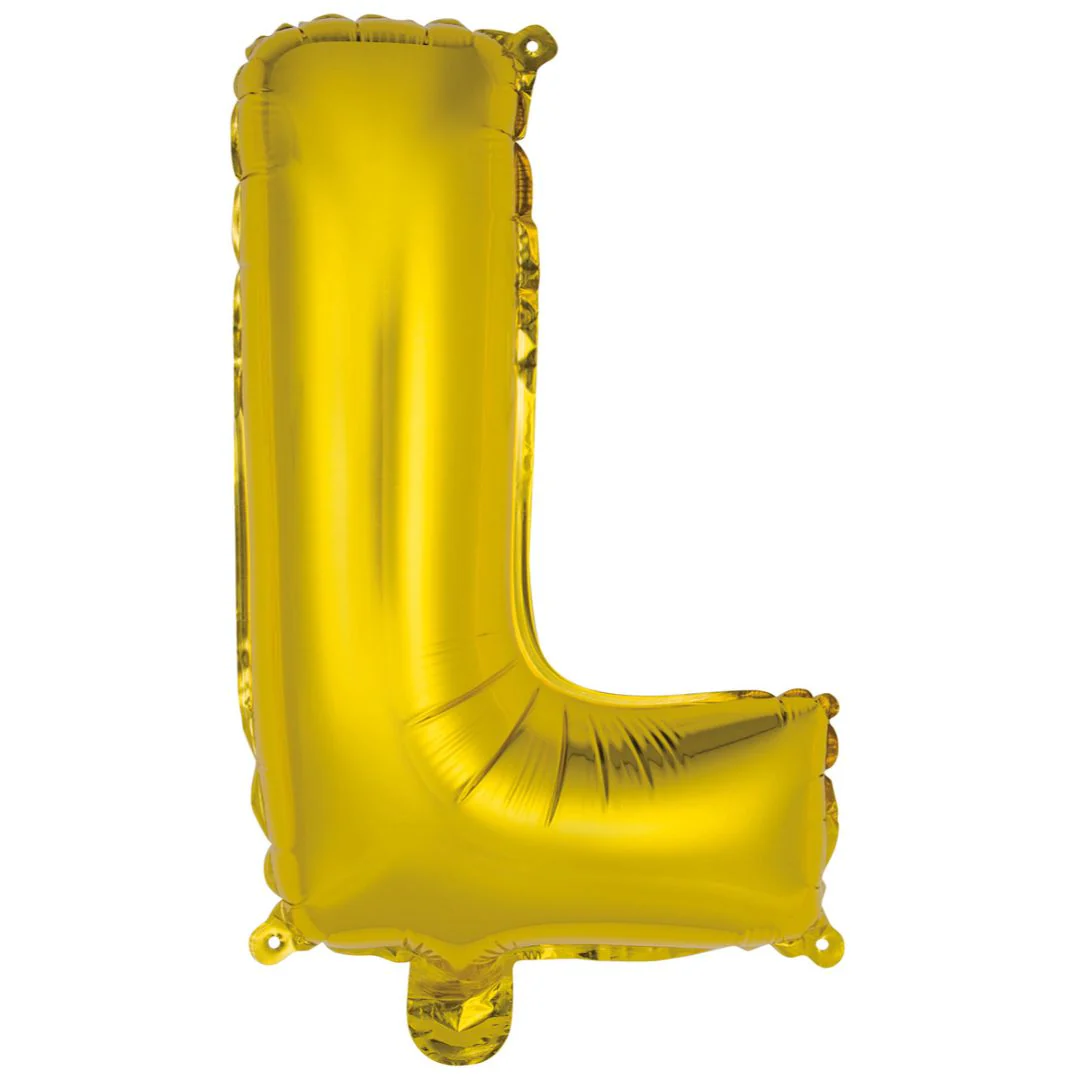 Alphabet Foil Balloon 35cm Gold - L