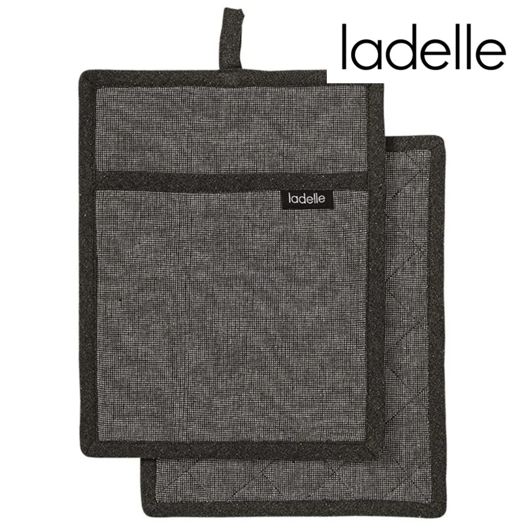 Ladelle Eco Recycled Charcoal 2pk Pot Holder