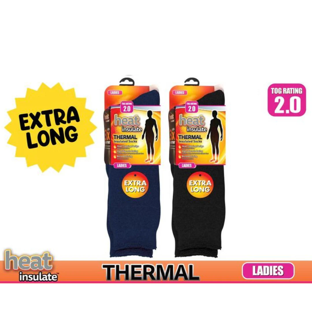 Ladies Heat Insulated Socks Long Ser2 Assorted