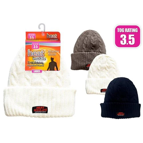 Ladies HeatInsulate Knitted Beanie Assorted
