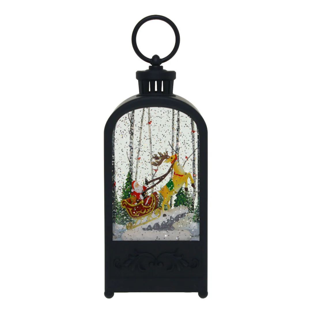Lantern Santa & Reindeer Sleigh Print - Image 2