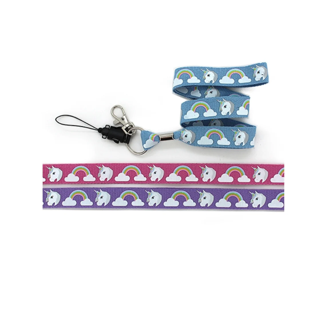 Lanyards Unicorn With Clouds & Rainbows 2 Asstd