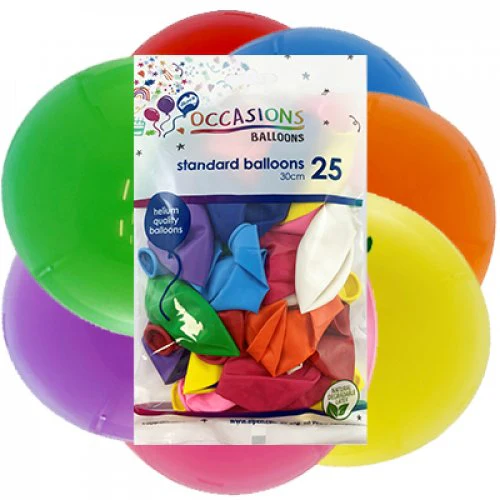 BALLOON Std 30CM 25PK - ASTD