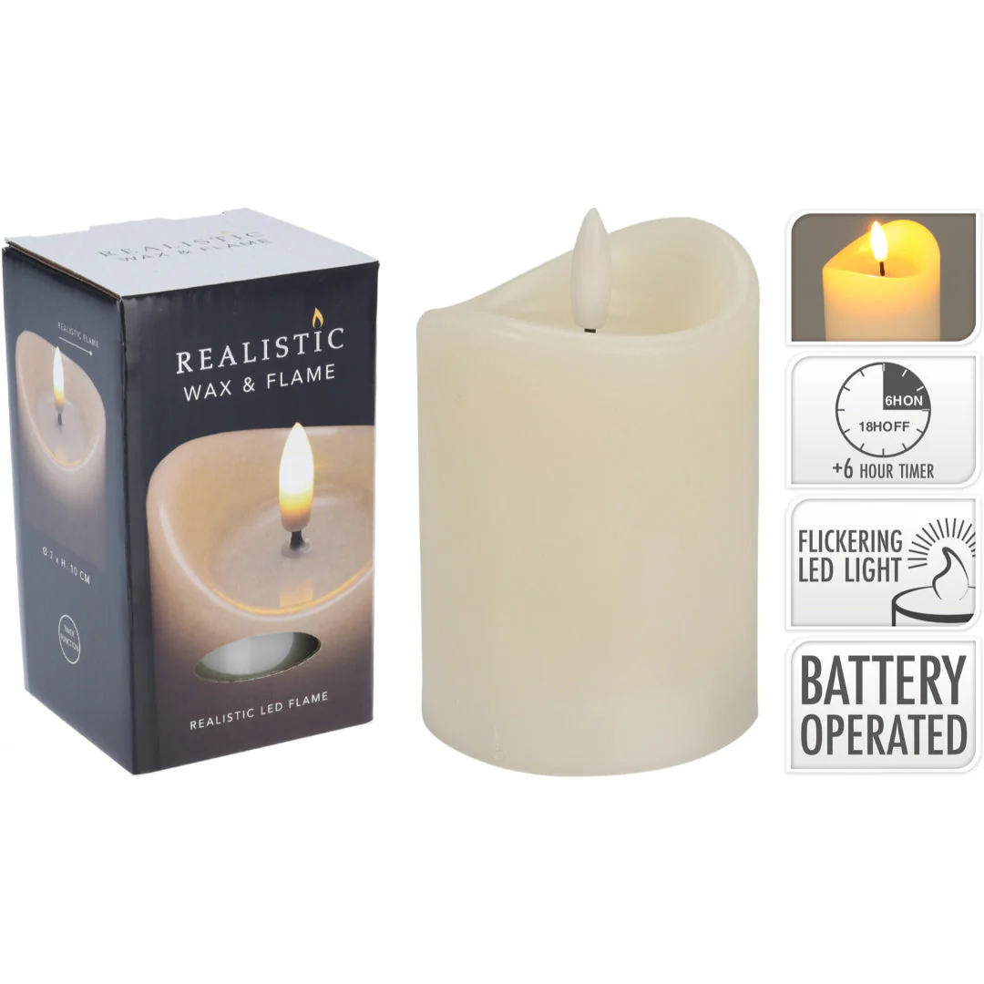 Led Candle 70X100Mm Ivory