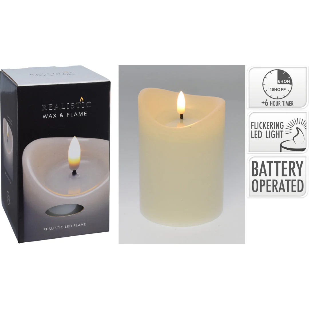 Led Candle 90X125Mm White