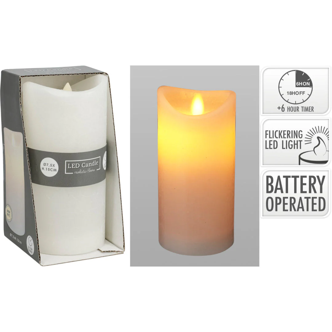 Led Candle Swing Flame 75X150Mm White
