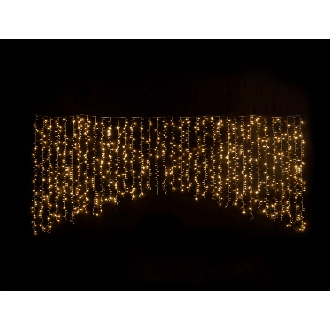 LED Cluster Curtain Glistening Gold 100% Twinkle - Image 3