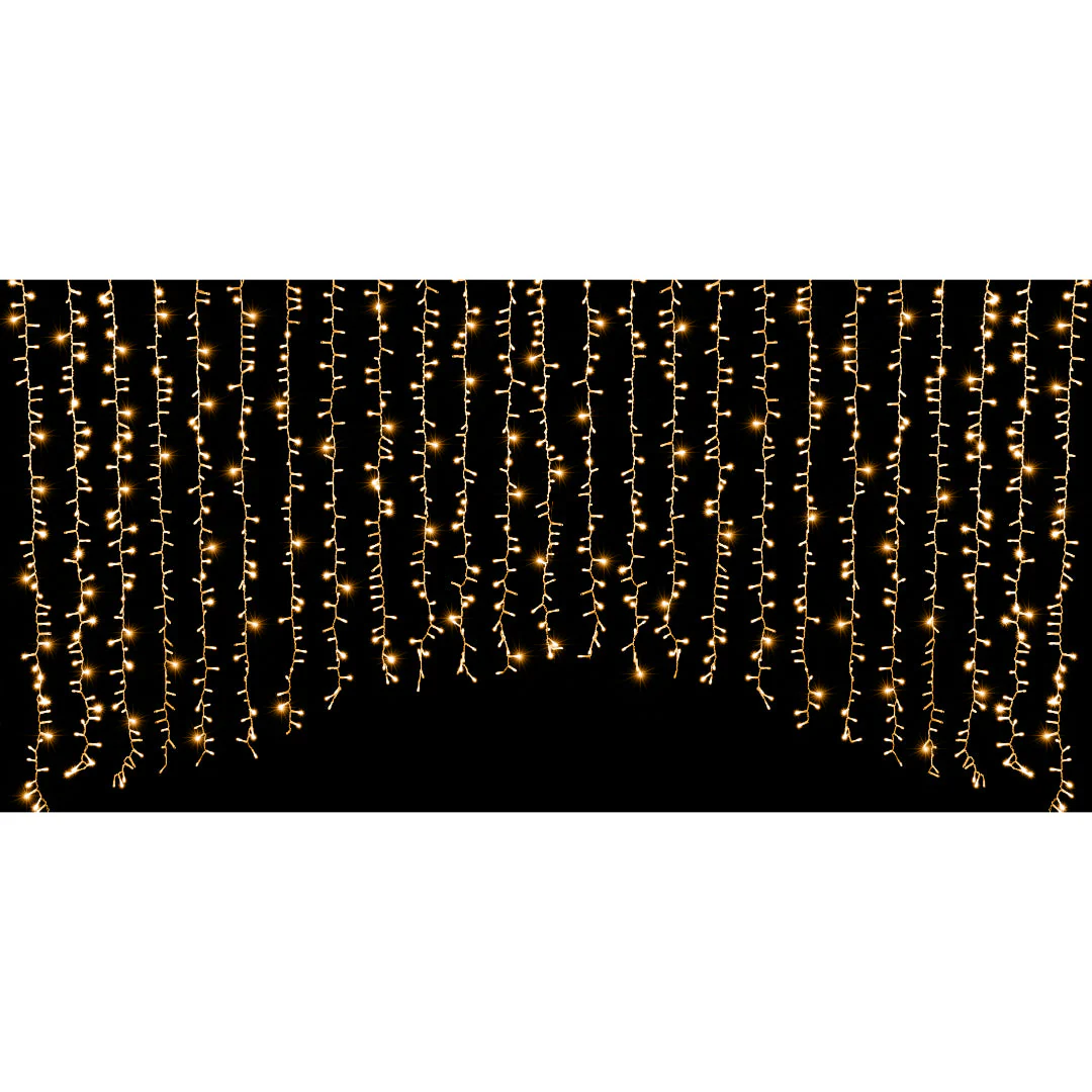 LED Cluster Curtain Glistening Gold 100% Twinkle - Image 4
