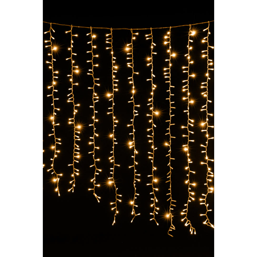 LED Cluster Curtain Glistening Gold 100% Twinkle - Image 5