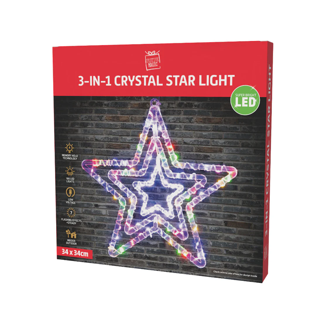 LED Crystal Stars 3in1 Assorted - Image 2