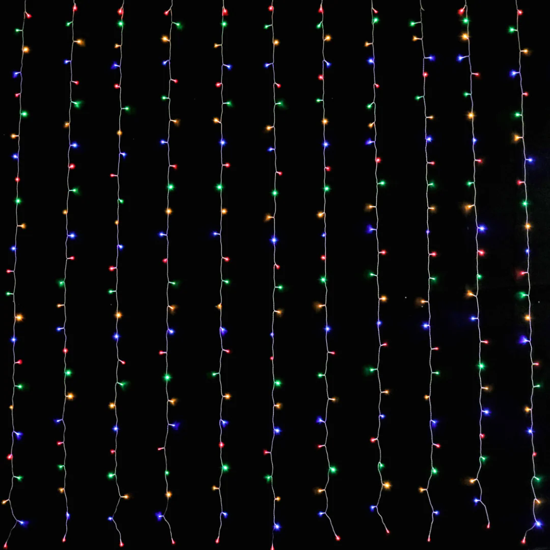 LED Curtain Light 6m 600 Flash Multi Colour
