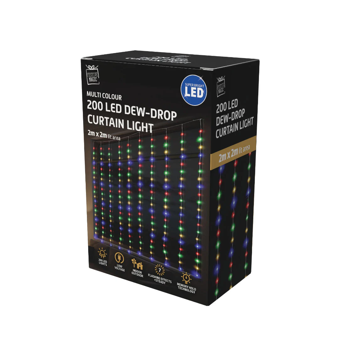 LED Dew Drop Curtan Light 2x2m Assorted - Image 8