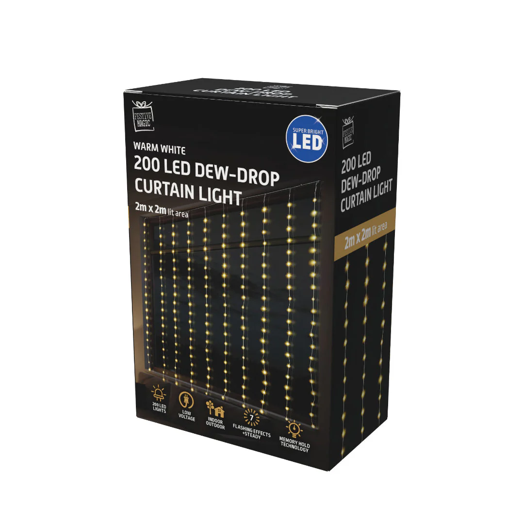 LED Dew Drop Curtan Light 2x2m Assorted - Image 9
