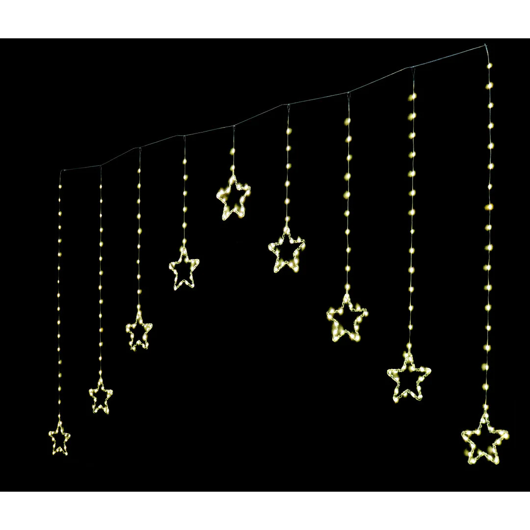 LED Dew Drop Star Curtain Gold - Image 3