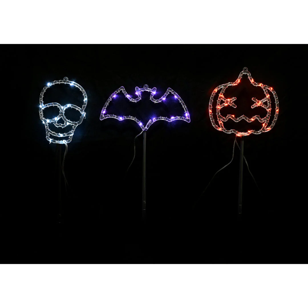 LED Frightful Footpath Lights 3pk