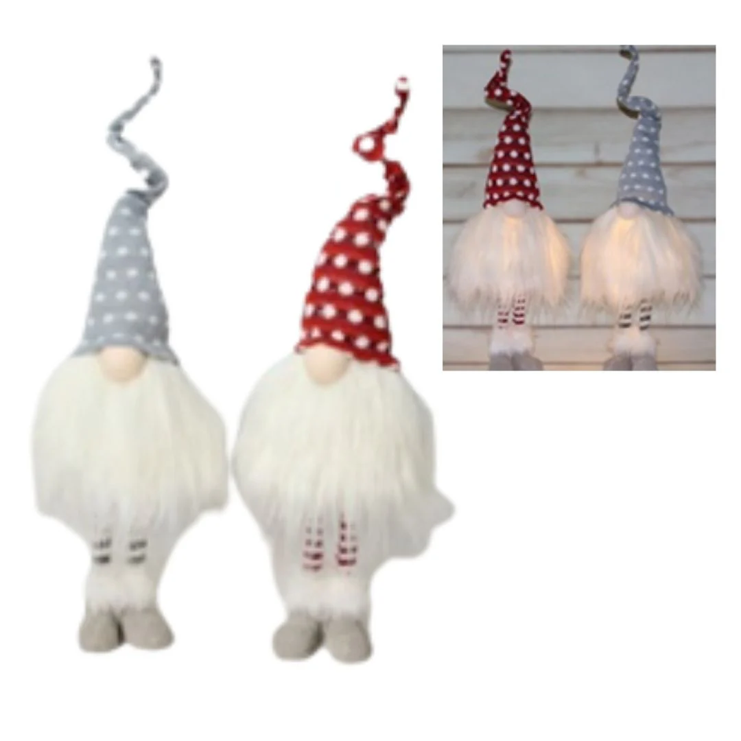 LED Gnome with Spotted Hat 69cm Assorted