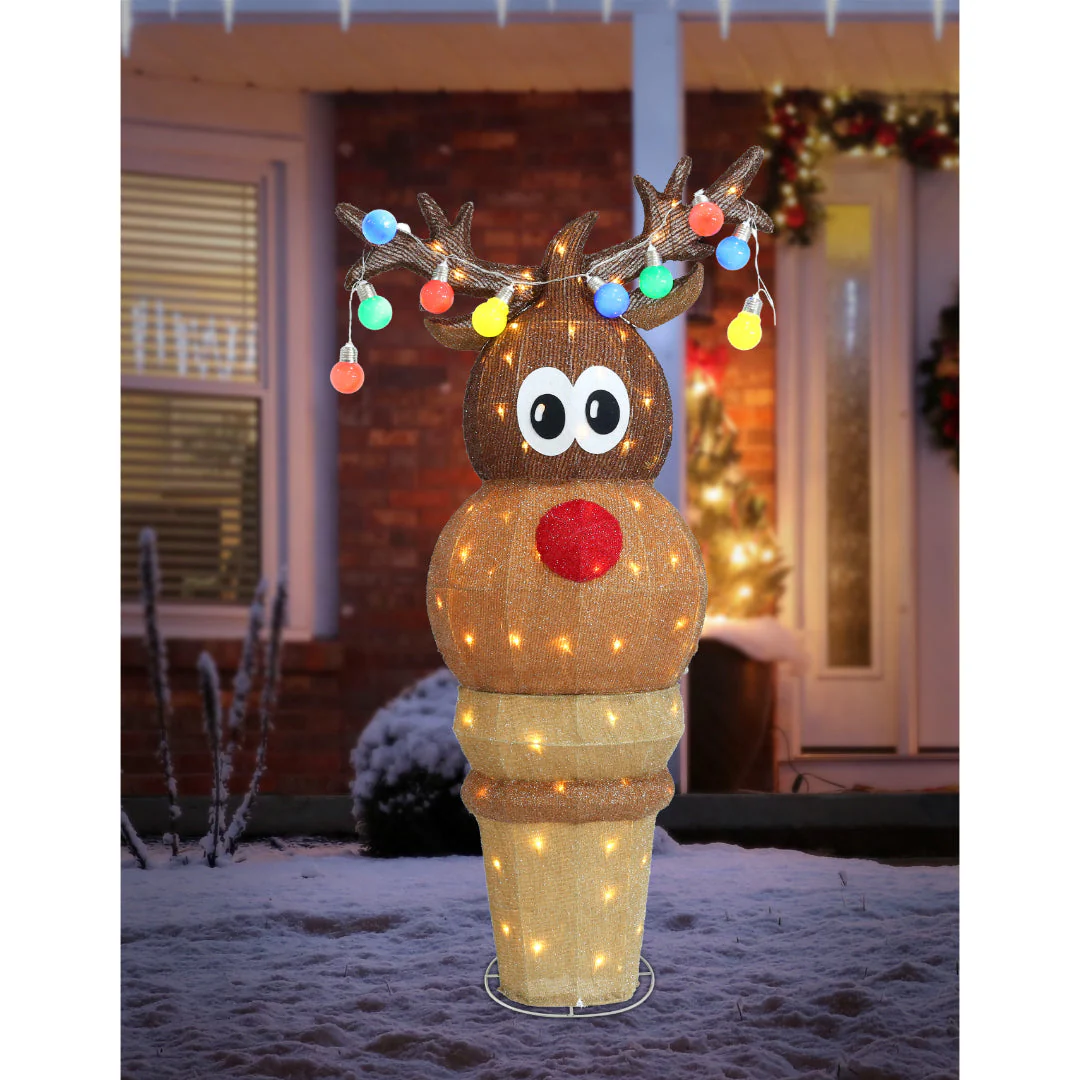 LED Mesh Ice Cream Reindeer/Snowman Twinkle - Image 2