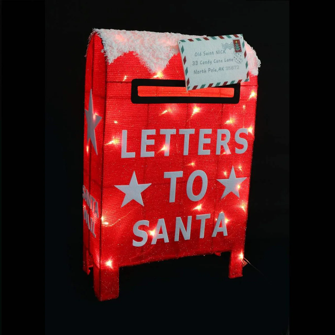 Led Mesh Santa Letter Box W/Snow 72Cm Twinkle - Image 2