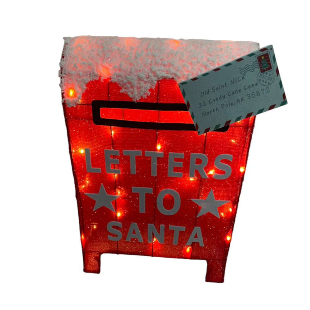 Led Mesh Santa Letter Box W/Snow 72Cm Twinkle - Image 3