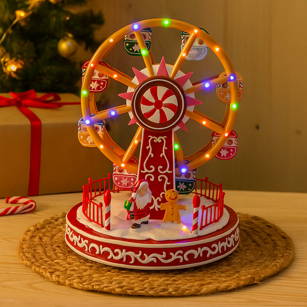 LED Musical Gingerbread Ferris Wheel Flash