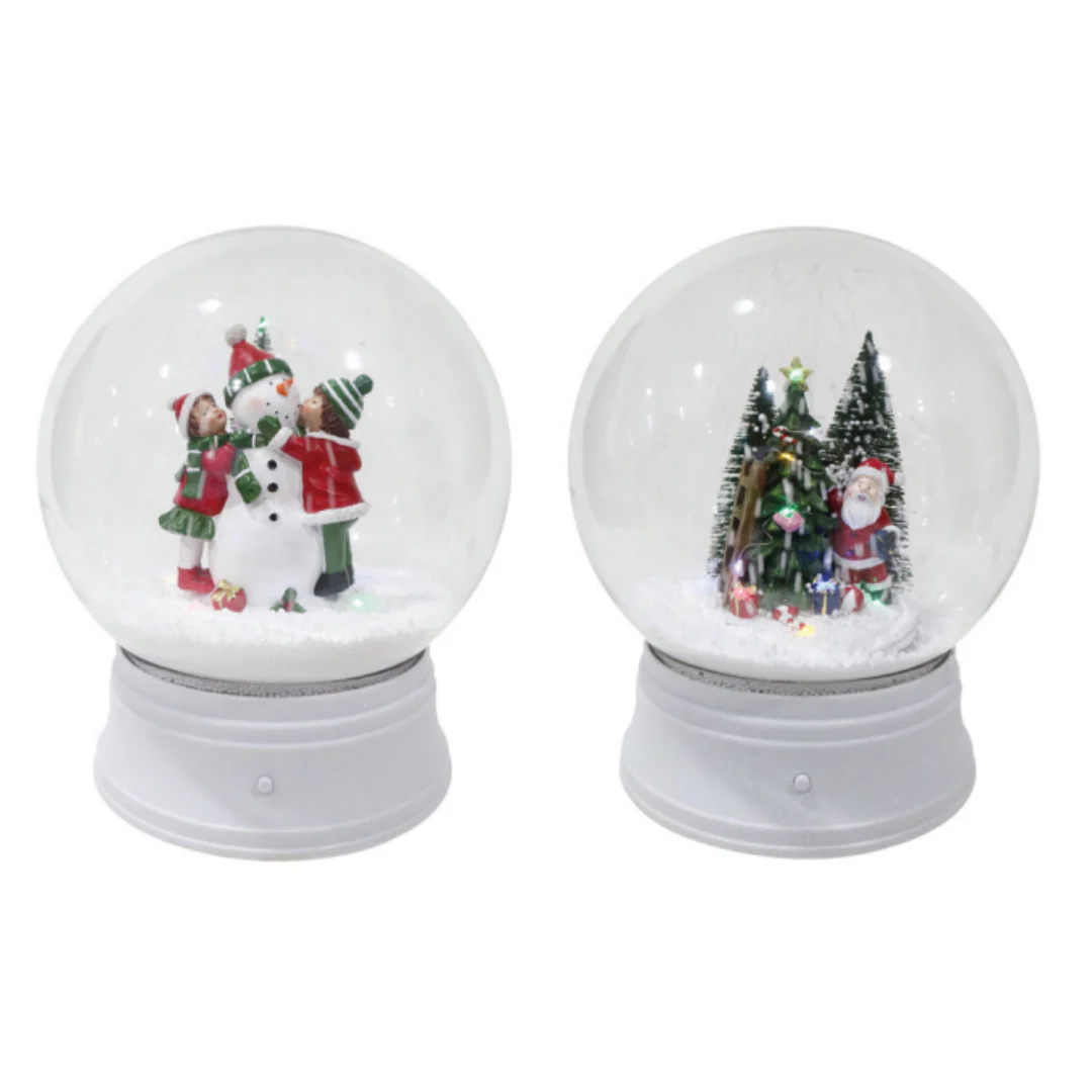 LED Musical Snowing Globe 30cm White Assorted