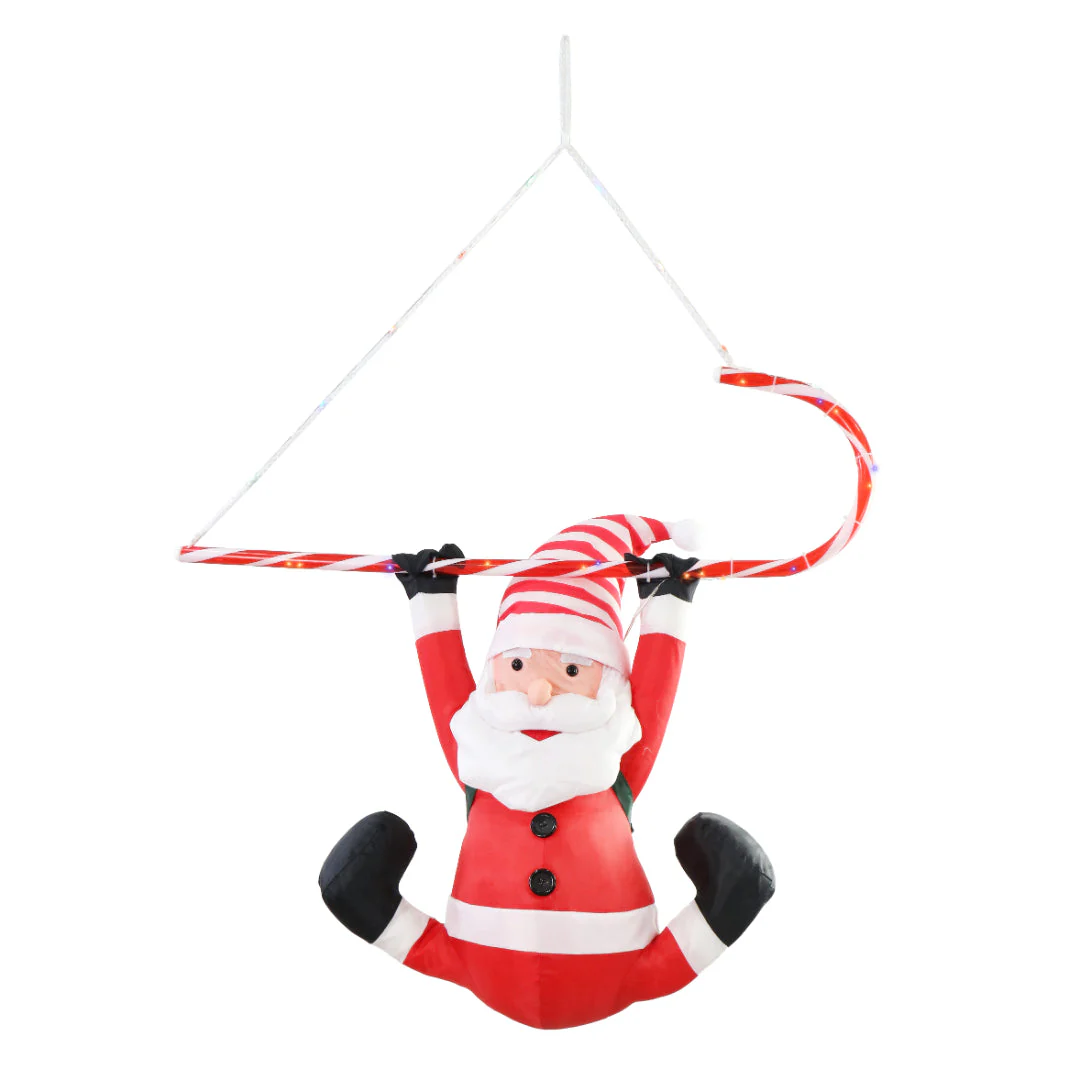 LED Nylon Santa Hang Up Timer Battery Operated Assorted - Image 2