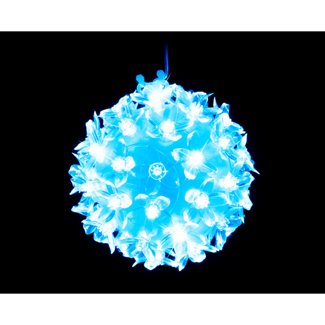 LED Petals Balls 10cm 5pk Icy Blue Turquoise - Image 2