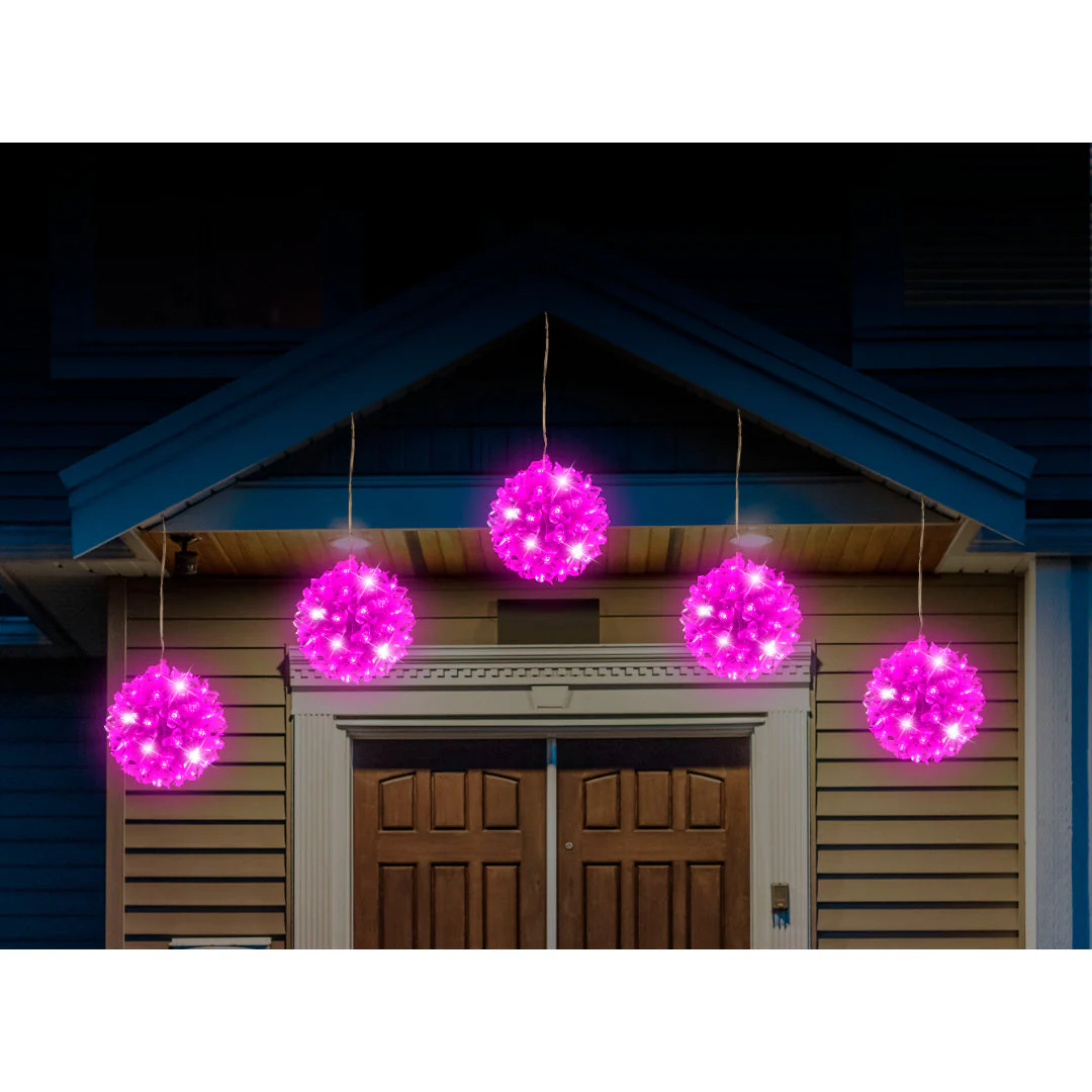 LED Petals Balls 10cm 5pk Pastel Sweet Pink - Image 3
