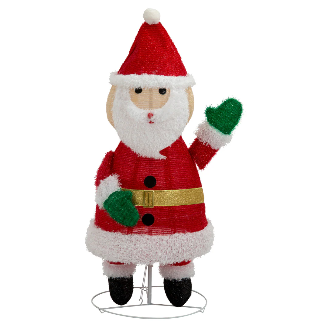 LED Pop Up Mesh Tinsel Santa 100cm - Image 5