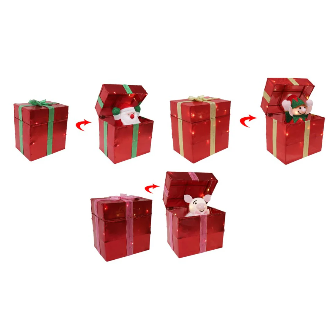 LED Pop Up Present Metallic Assorted