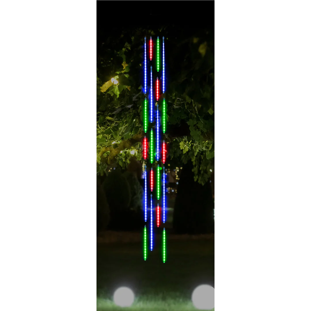LED Rainfall Tubes 12pk Mixed Size Multi Colour - Image 4