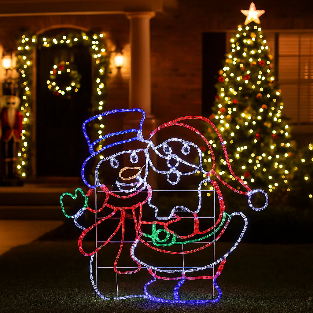 LED Rope Light Santa Snowman Twinkle