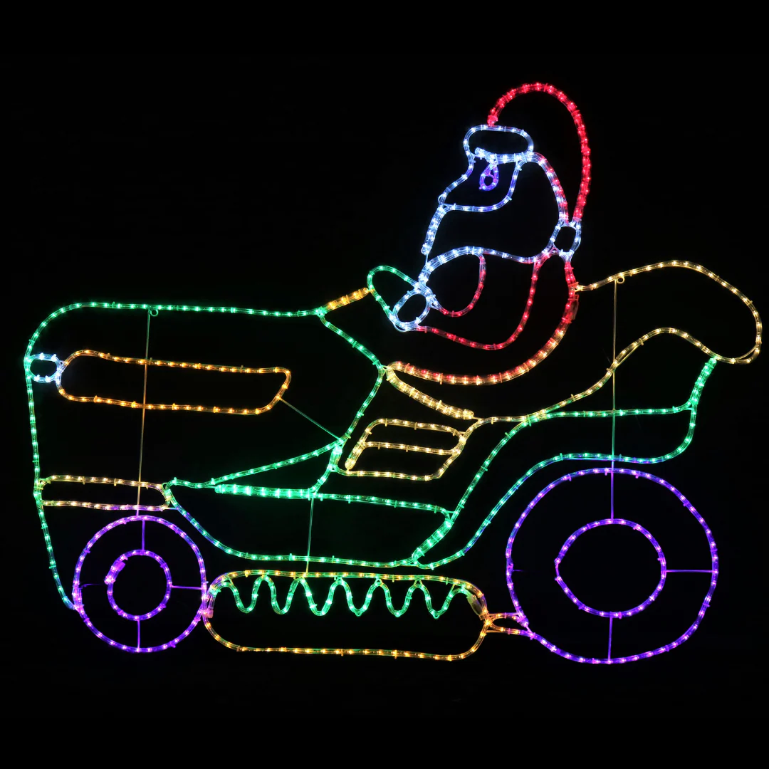 Led Ropelight Santa Lawnmower Flash