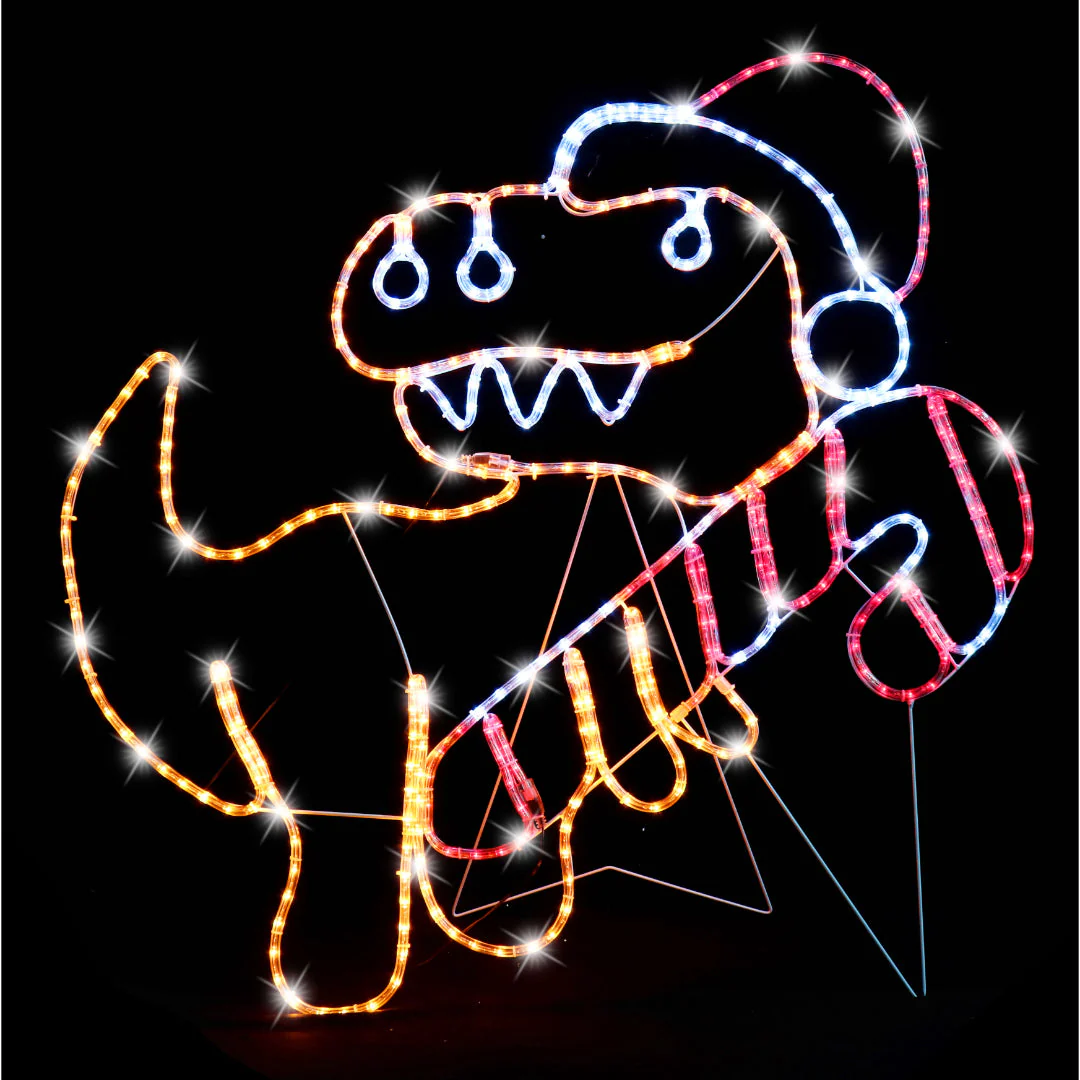 LED Ropelight T-Rex with Candy Cane Assorted - Image 2