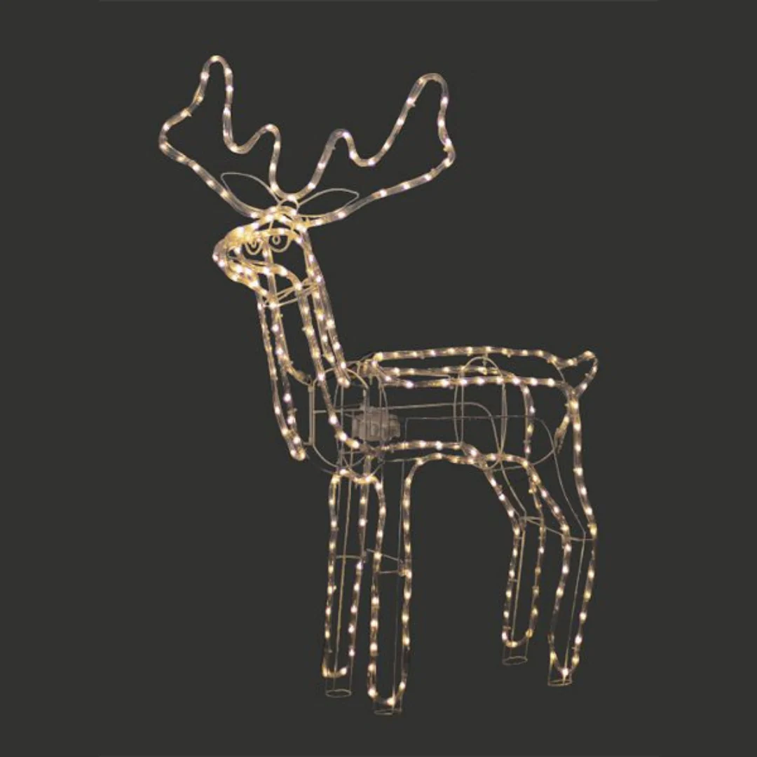 LED Silhouette 3D rope light Reindeer+ Motor Warm White 100*58*116(H) indoor ourdoor