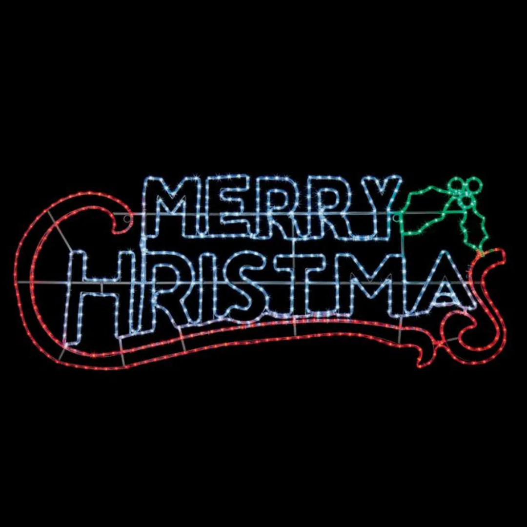 LED Silhouette Christmas Sign Multicolour 185cm