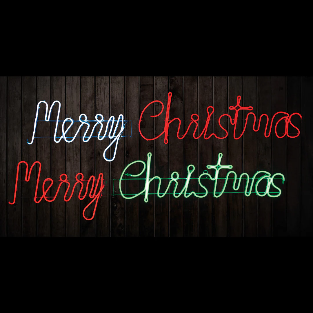 LED Silhouette Neon Flex Merry Christmas 2 Tone Assorted
