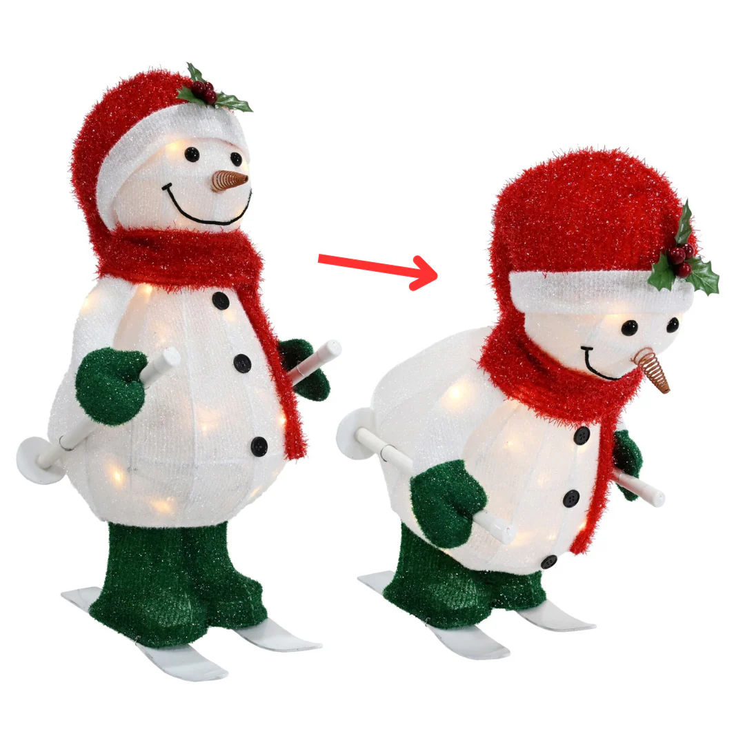 LED Skiing Animated Snowman - Image 2
