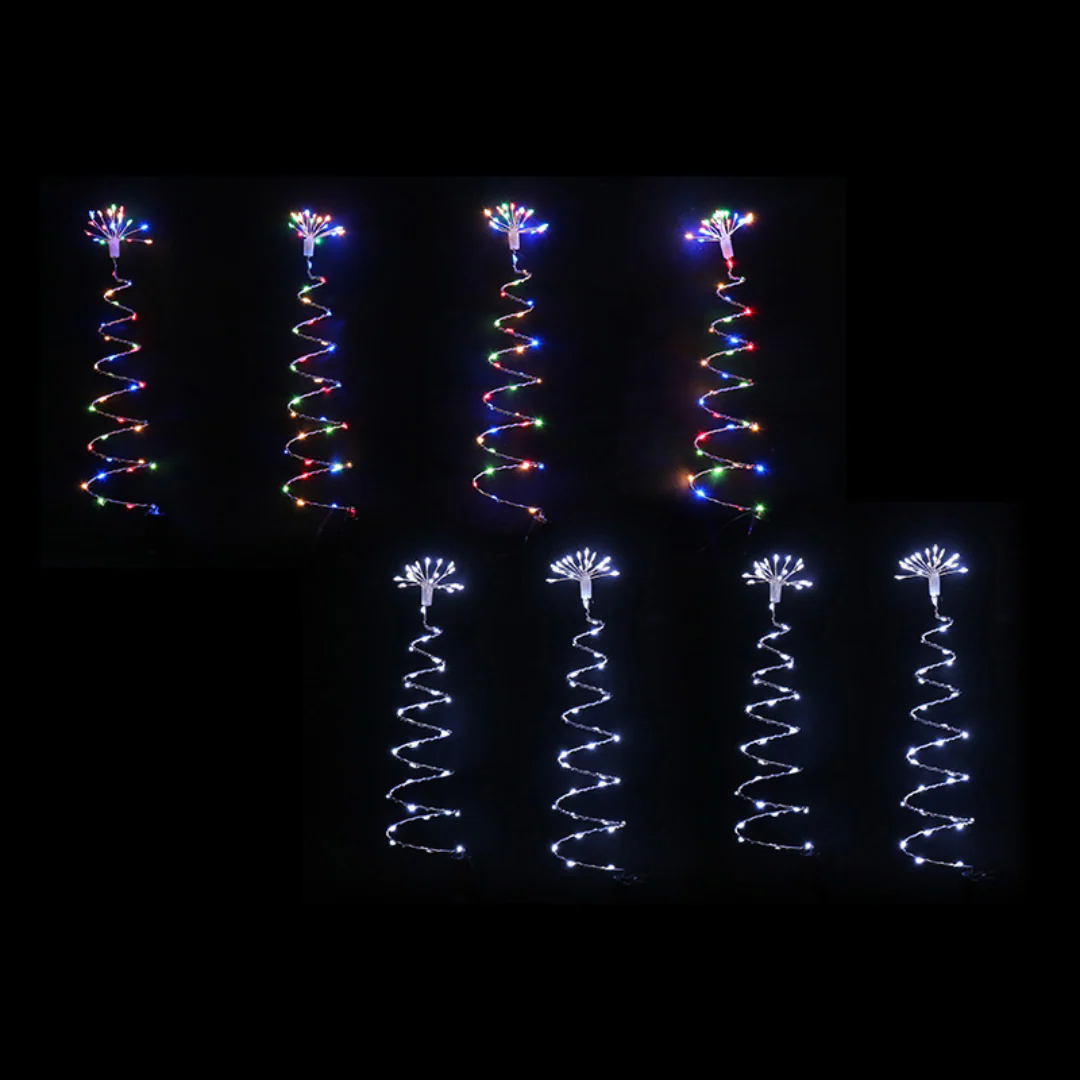 LED Spiral Wire Path Trees 4pc Multi Cool Assorted - Image 2