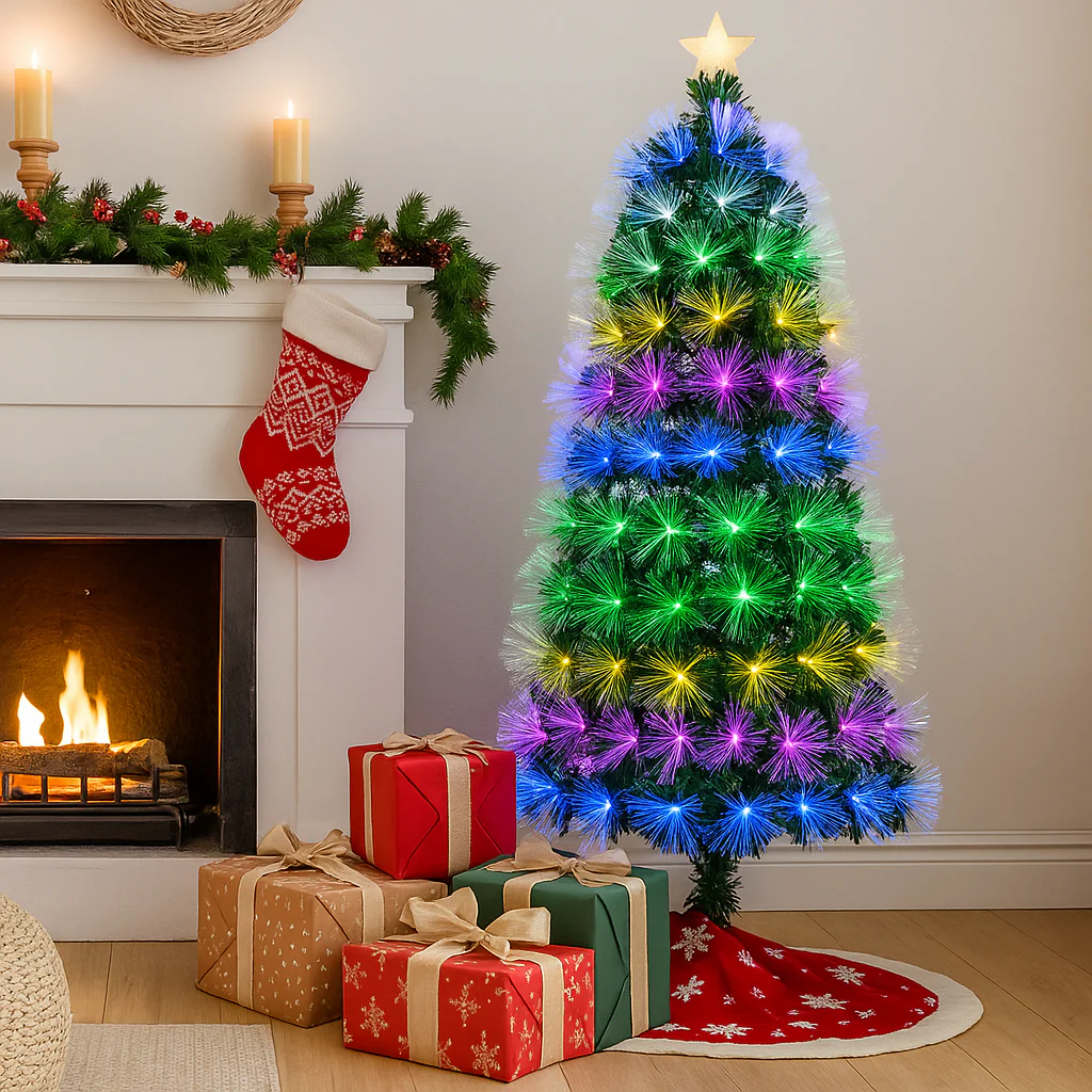 LED Spray Fibre Optic Tree Flash 5-Colour 120cm